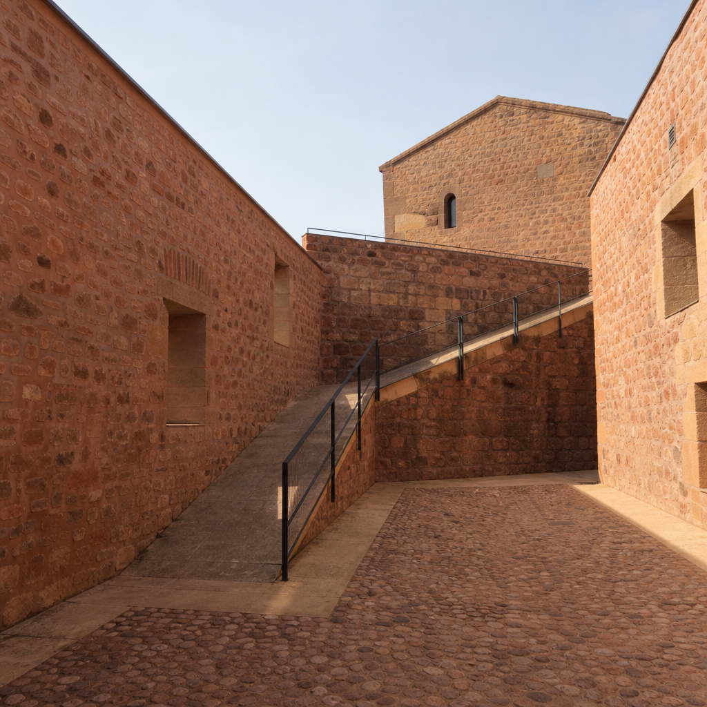 Patio y rampa de carga del Antiguo Pósito en el Centro de Interpretación de la Historia de Adamuz