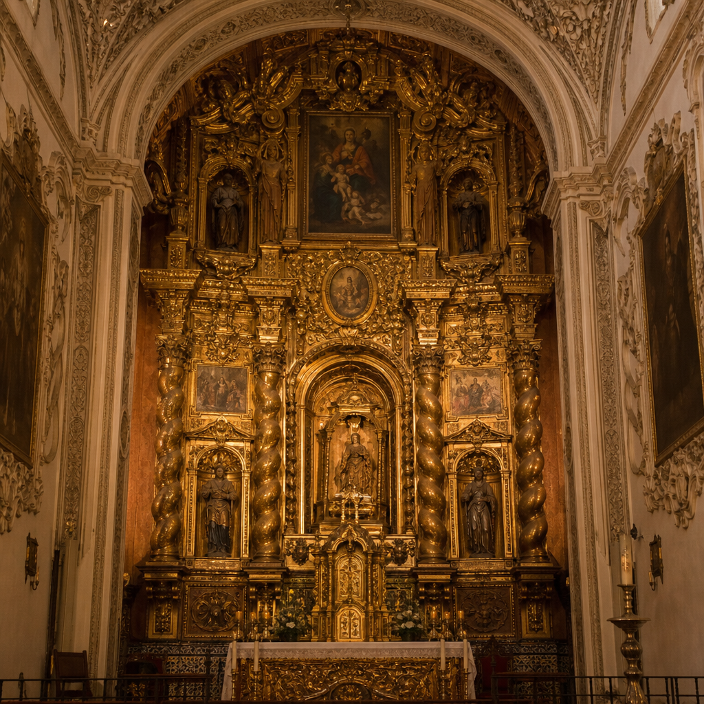 Retablo mayor de la Iglesia del Monasterio de San José y San Roque, visita en Aguilar de la Frontera