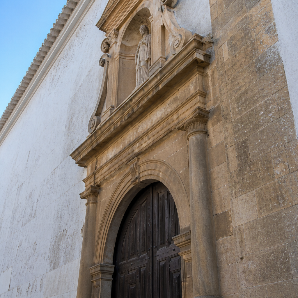Portada principal de la Capilla del Hospital de la Caridad en Almodóvar del Río
