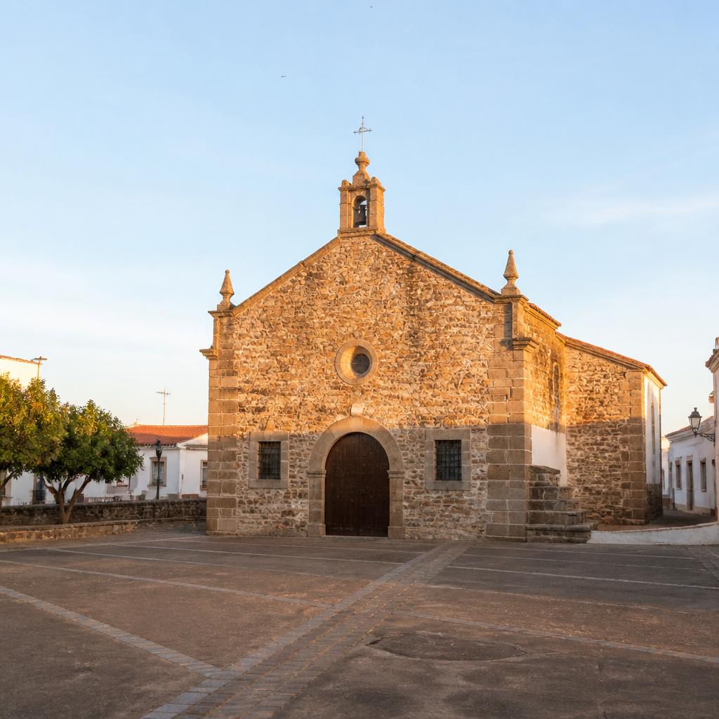 Fachada de la Ermita de San Pedro de Añora vista desde la plaza