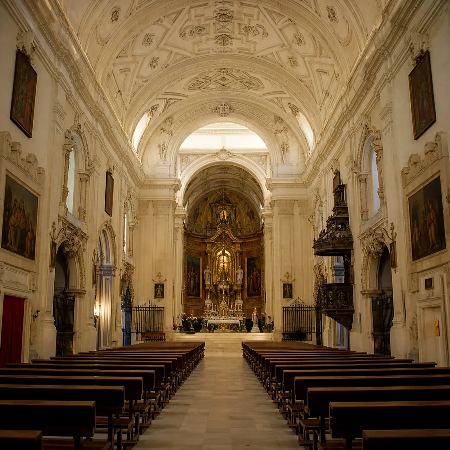 Recreación ilustrativa: Nave de la iglesia Santa María de Jesús de Antequera