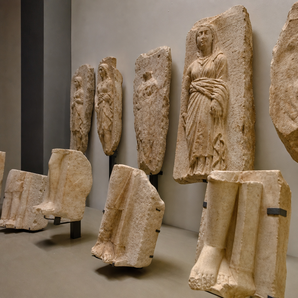 Exvotos de piedra del santuario de Torreparedones en el Museo de Baena