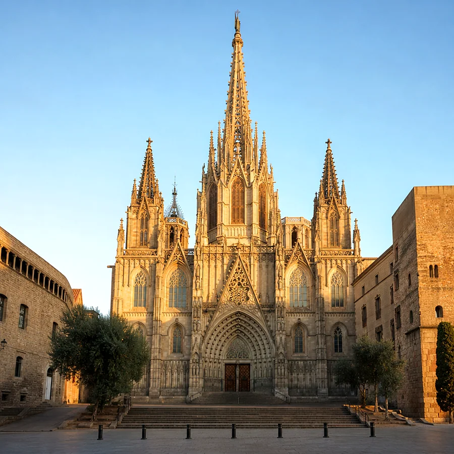 Recreación ilustrativa: Catedral de la Santa Creu i Santa Eulàlia de Barcelona