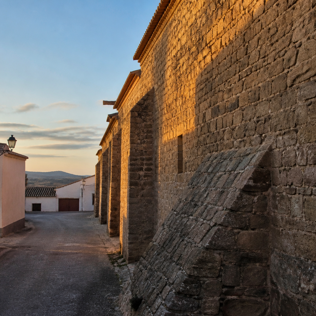 Muro y contrafuertes del Antiguo Convento de San Francisco de los Santos Mártires de Marruecos en Belalcázar