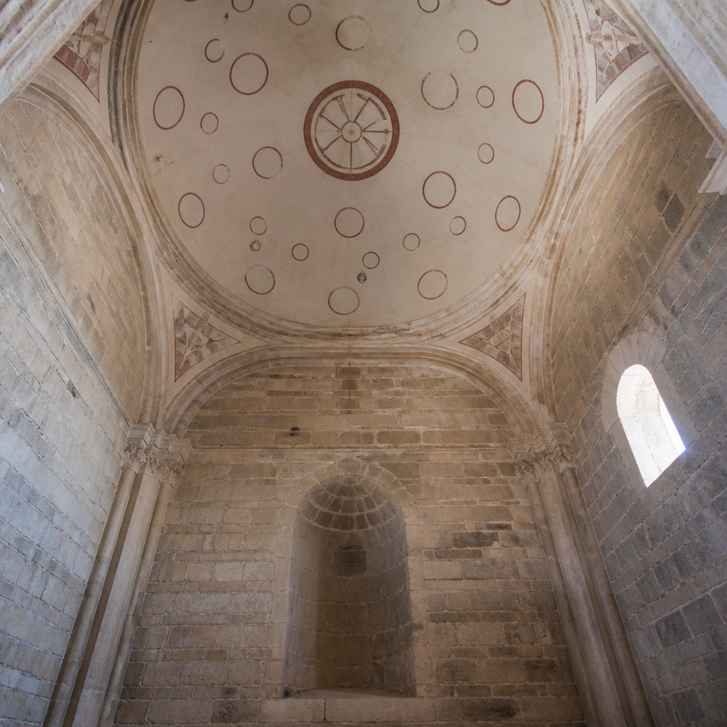 Cúpula plana con círculos de la capilla del Antiguo Convento de San Francisco de Belalcázar