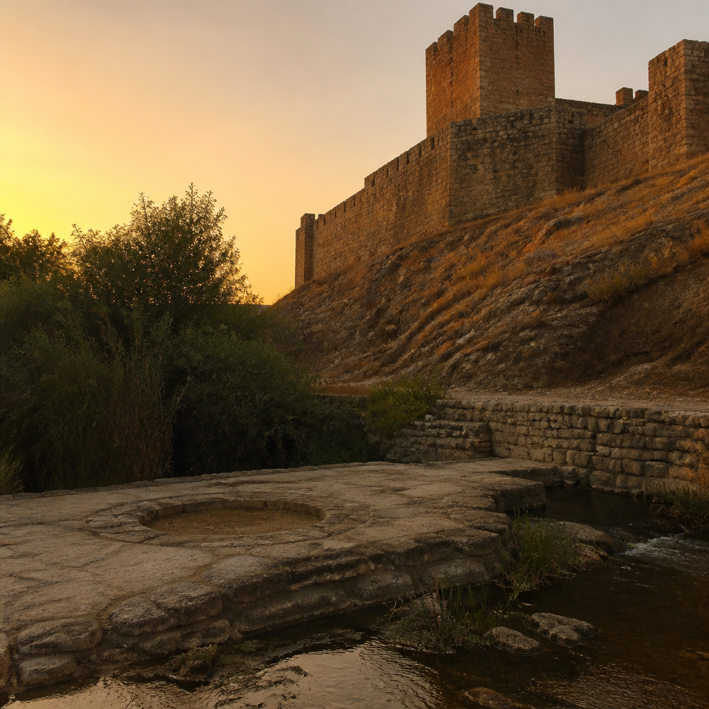 Castillo de Belalcázar visto desde la Noria del Arroyo Caganchas