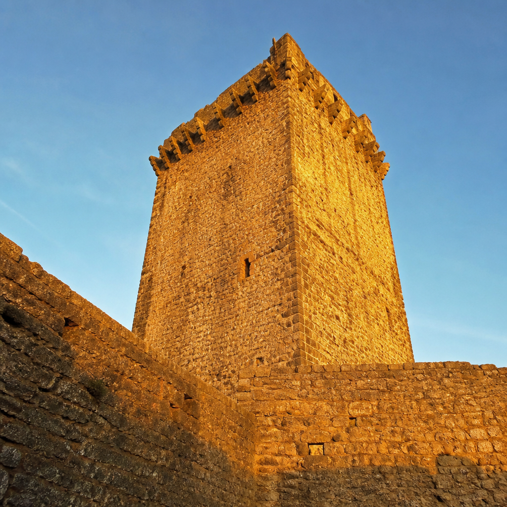Ilustración genérica de una torre del Homenaje medieval, no corresponde a la torre real de Belmez