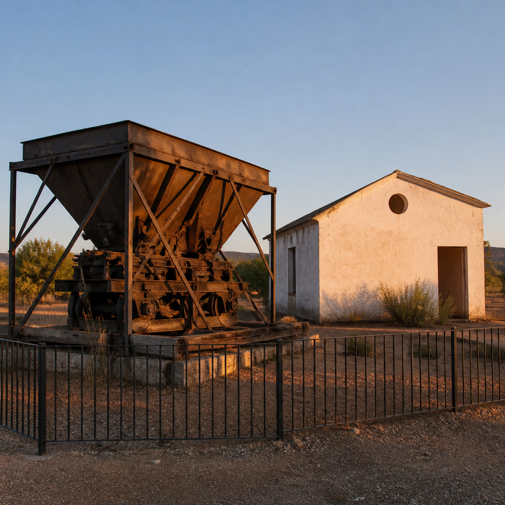 Tolva de carga y edificio auxiliar del Pozo Aurora, qué ver en Belmez