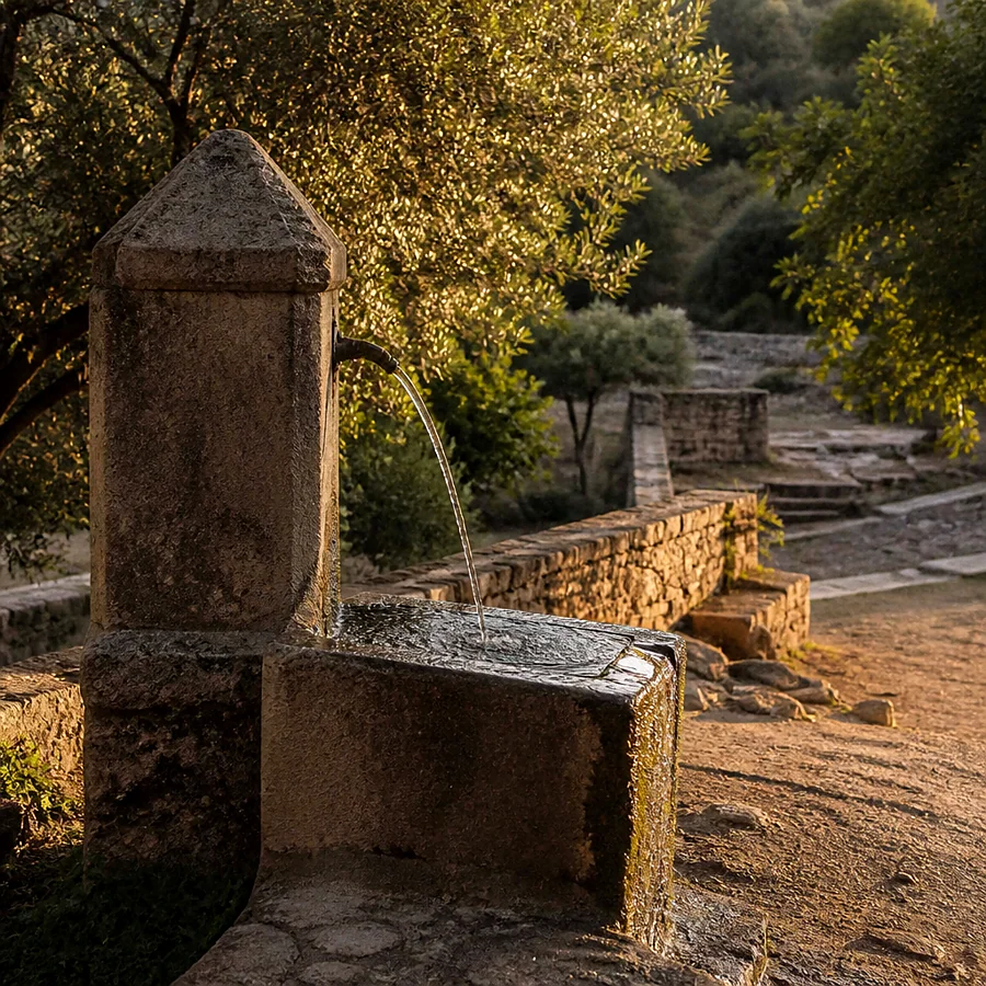 Recreación ilustrativa: Fuente Concejo en Cáceres, paisaje histórico de las lavanderas.