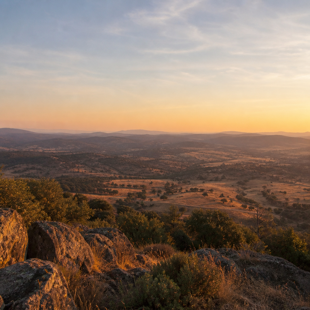 Panorámica desde El Castillo, junto a la Ermita de la Virgen del Romero, Azuel, Cardeña