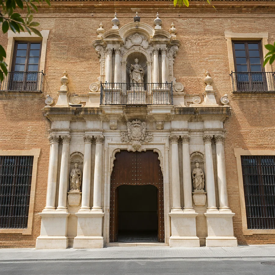 Recreación ilustrativa: Portada de la Casa Rueda de Carmona, de dos cuerpos