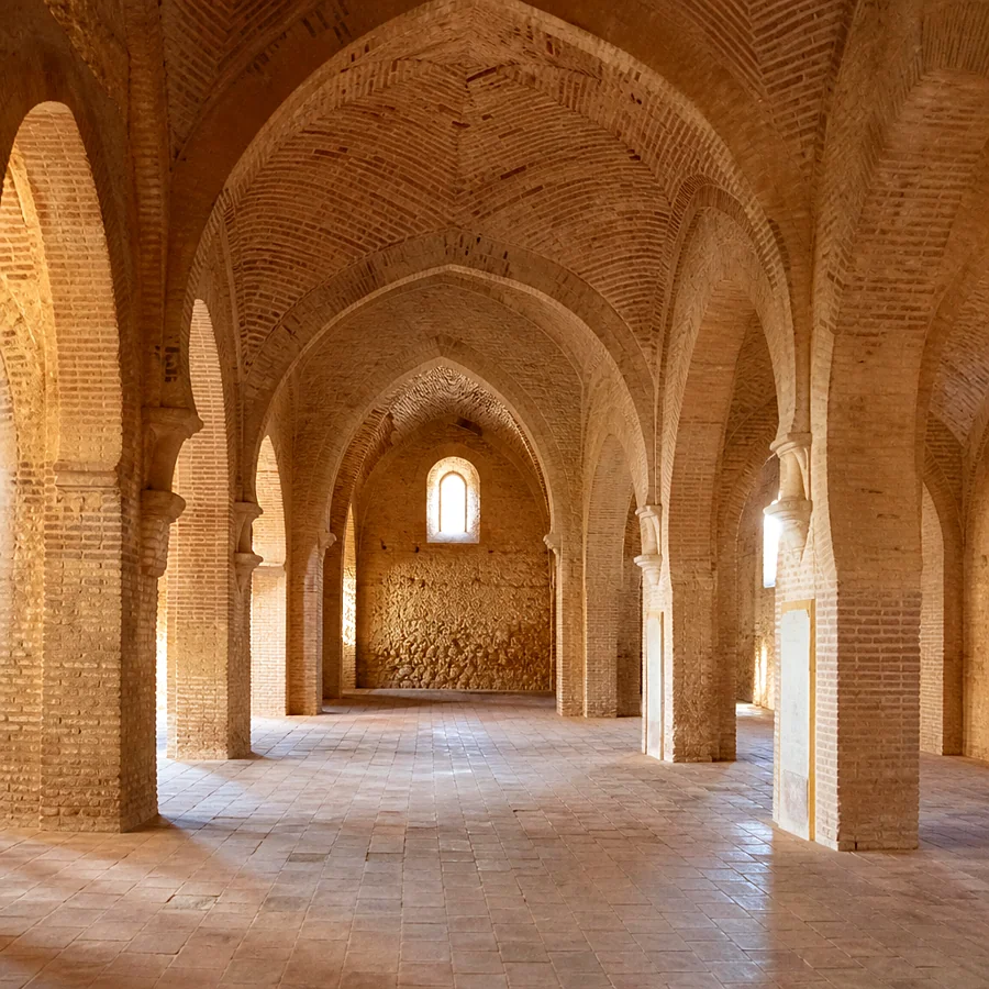 Recreación ilustrativa: Nave y bóvedas de la ermita de la Virgen de Gracia en Carmona