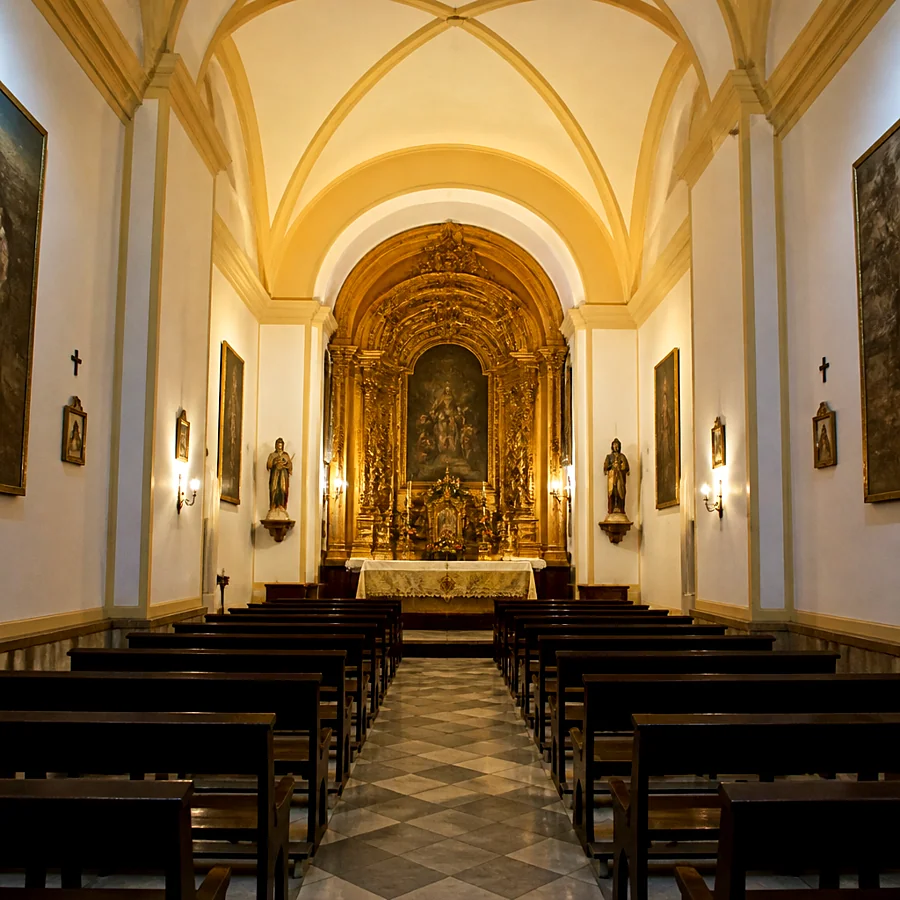 Recreación ilustrativa: Iglesia del hospital de Carmona, patrimonio histórico de Carmona
