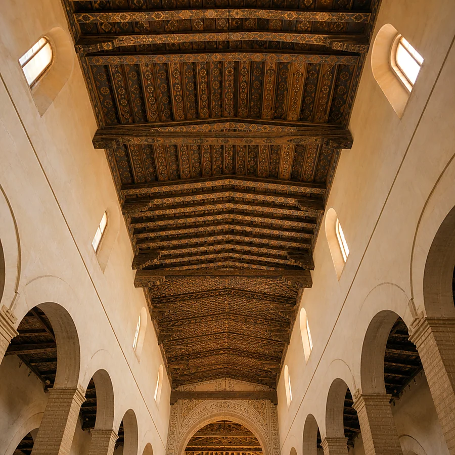 Recreación ilustrativa: Alfarje mudéjar de San Felipe en Carmona