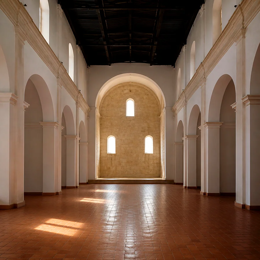 Recreación ilustrativa: Nave de la Iglesia de Santa Ana de Carmona, antiguo convento de dominicos