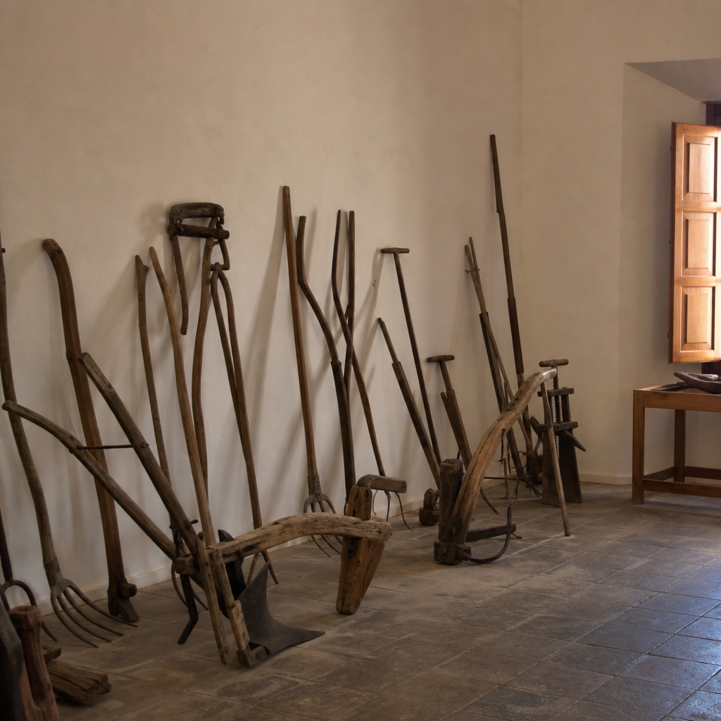 Aperos de labranza del Museo de Usos y Costumbres en el Pósito de Castro del Río