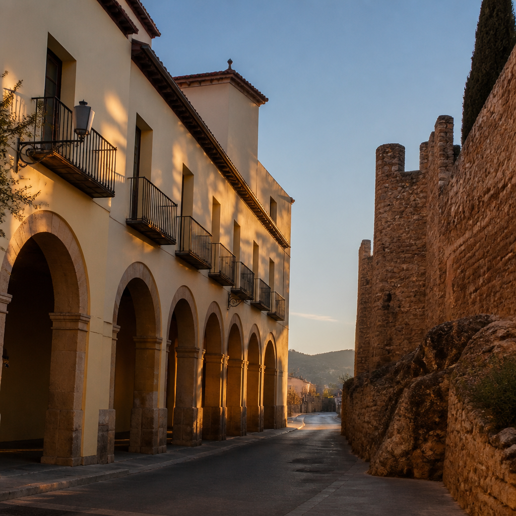 Casas Consistoriales de Castro del Río junto a la muralla, ruta cervantina