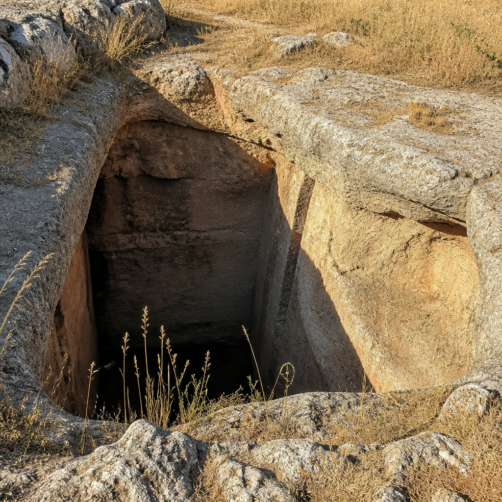Cisterna de la meseta en el yacimiento arqueológico de El Laderón, Doña Mencía