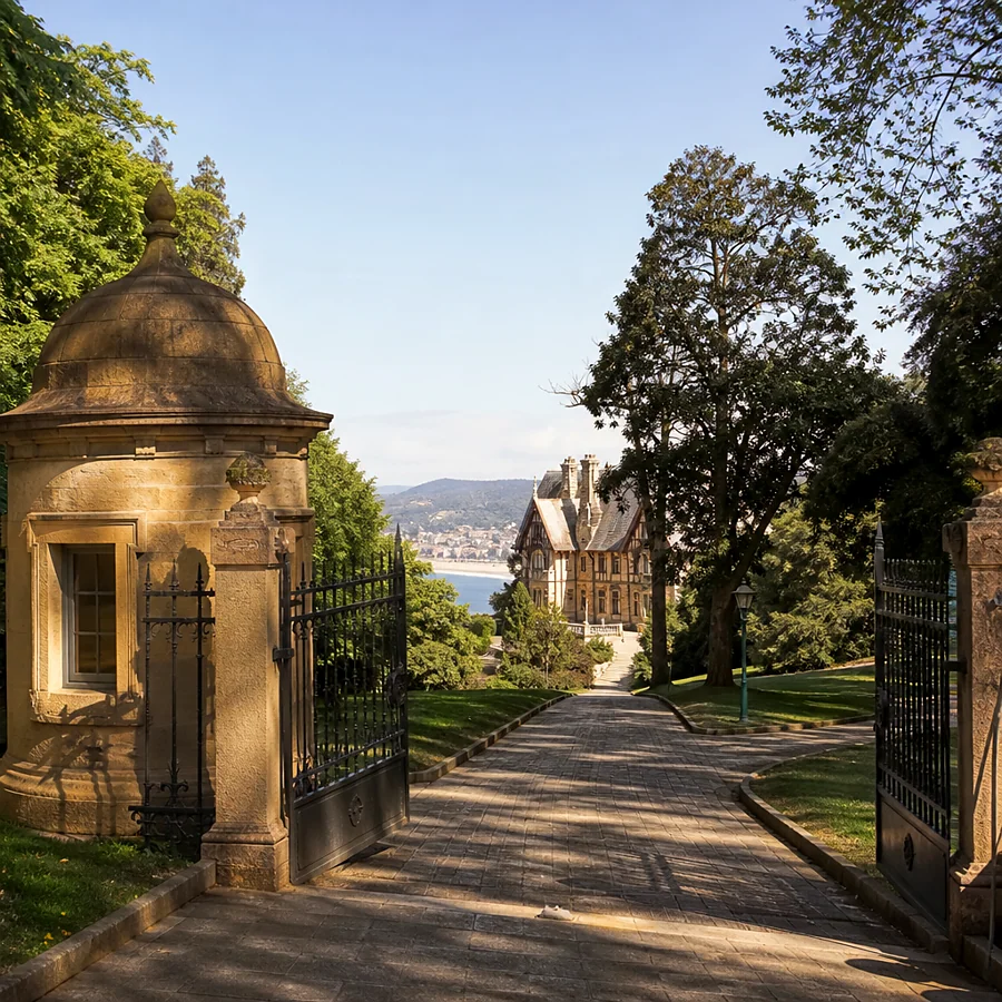 Recreación ilustrativa: Palacio y jardines de Miramar