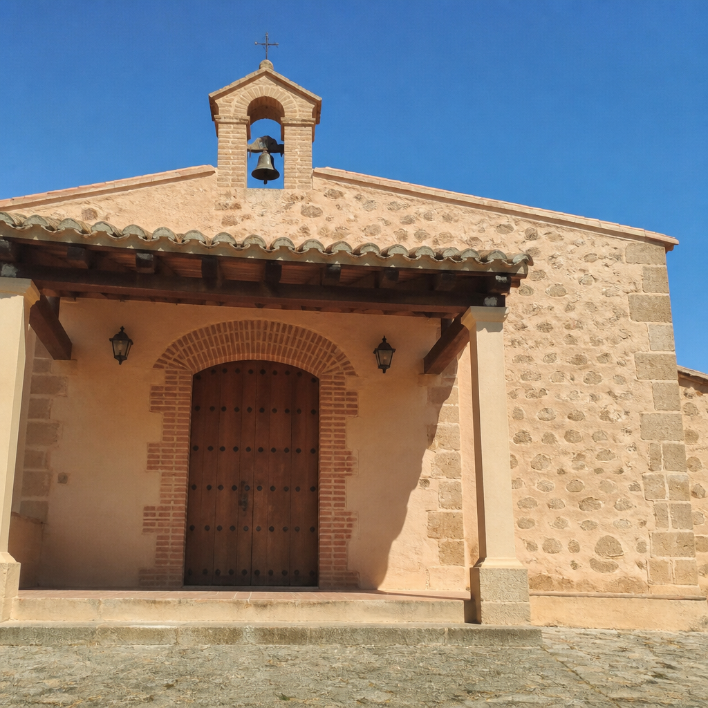 Portada y cuerpo de la ermita de Nuestra Señora de Loreto en Dos Torres, reconstruida en el siglo XVIII
