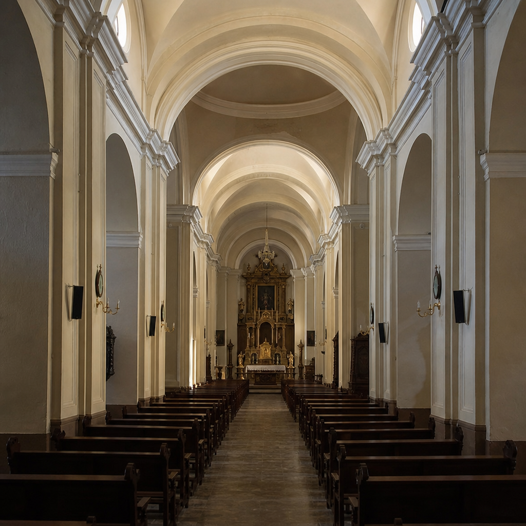 Naves y arcos de medio punto en la Iglesia Parroquial de Nuestra Señora de la Asunción de El Carpio