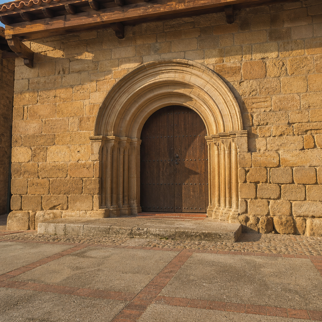 Puerta de acceso de la Parroquia de Santa Ana en El Guijo, punto de visita junto a la plaza