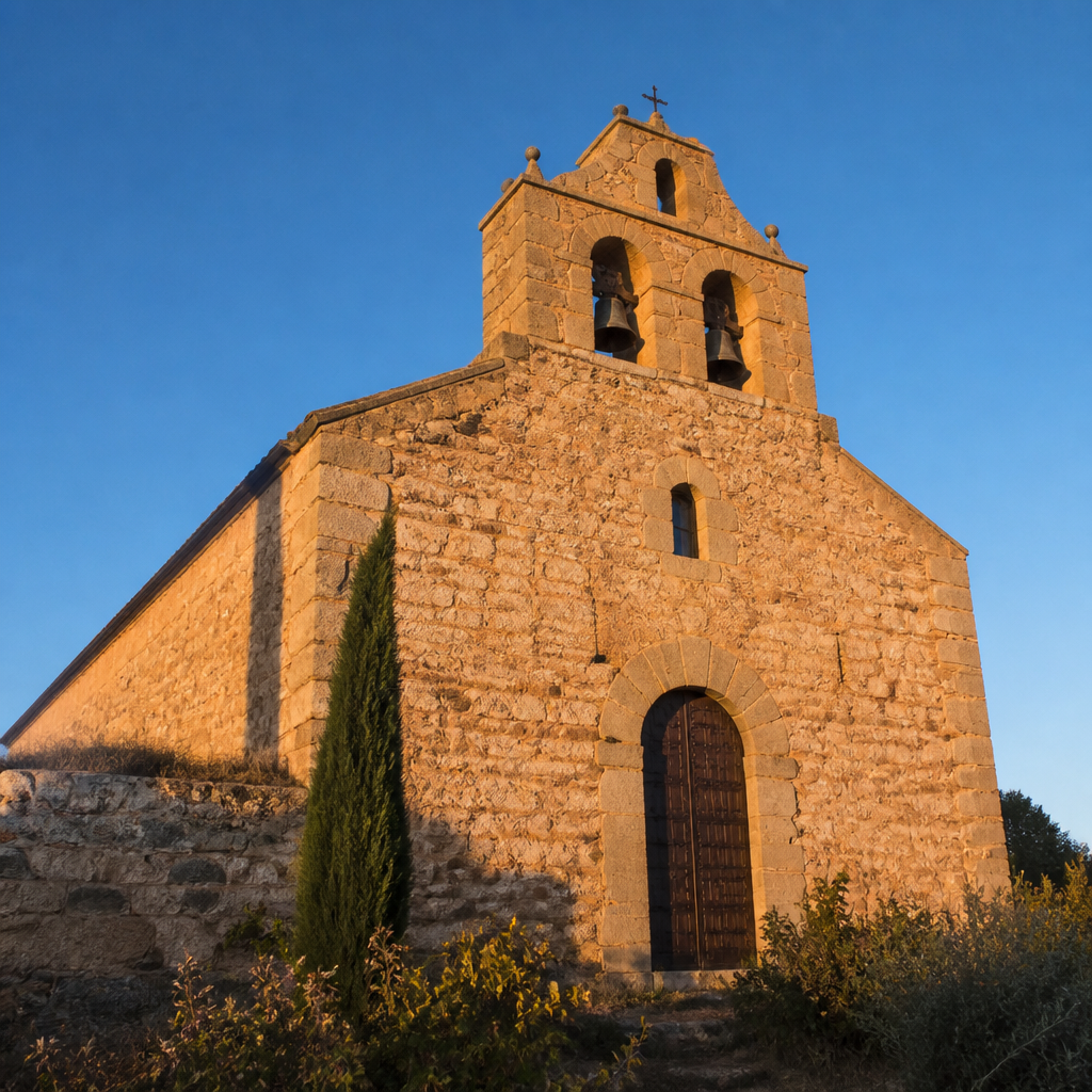 Fachada y espadaña de la Ermita de Don Miguel en El Viso