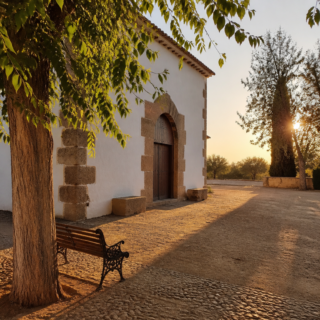 Entorno de la Ermita del Santo Cristo de las Eras en El Viso al atardecer