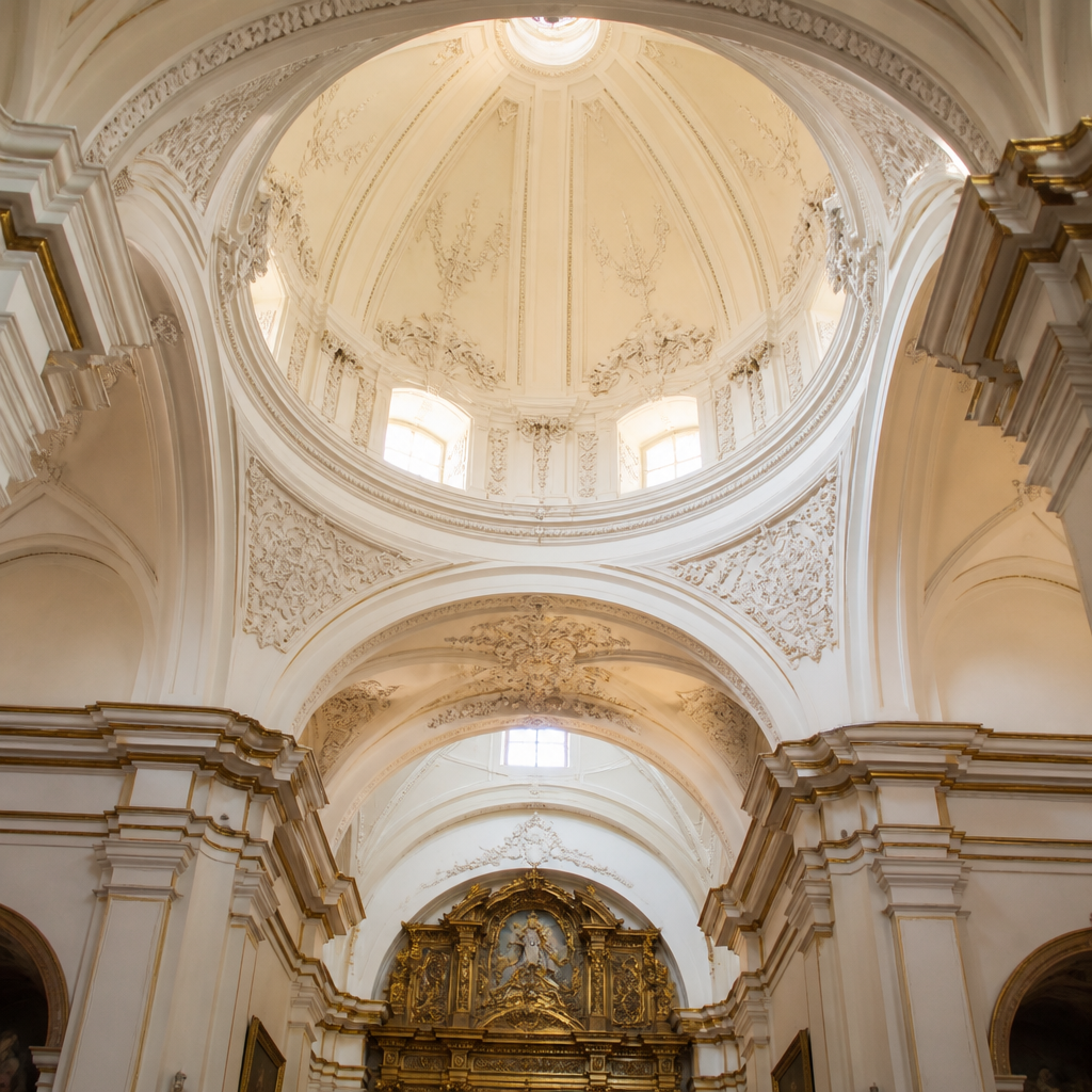 Cúpula de yeserías de la Ermita de Jesús de las Penas en Encinas Reales
