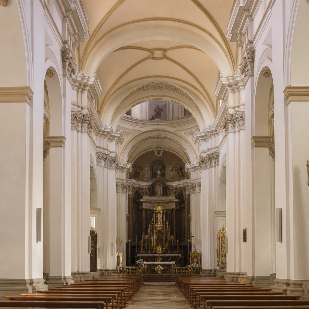 Pilastras y capiteles en la nave de la Iglesia de Nuestra Señora de la Expectación, Encinas Reales