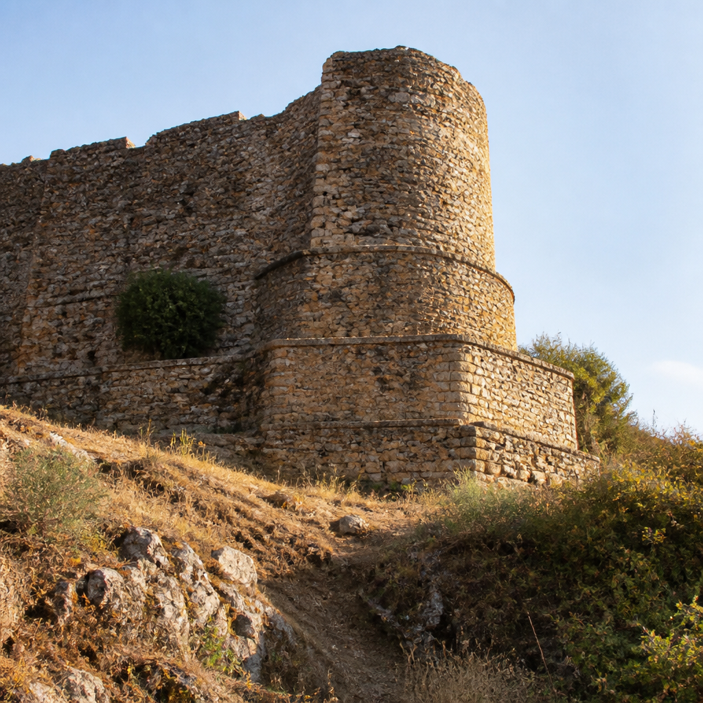 Esquina sureste y cubo del Castillo de El Vacar, Espiel
