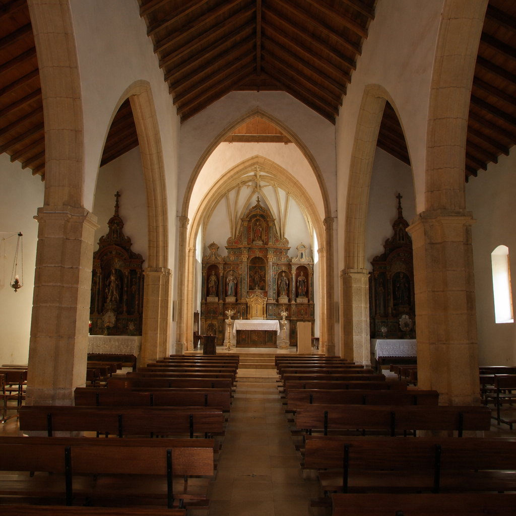 Nave y altar de la Ermita de Nuestra Señora de la Estrella, visita en Espiel