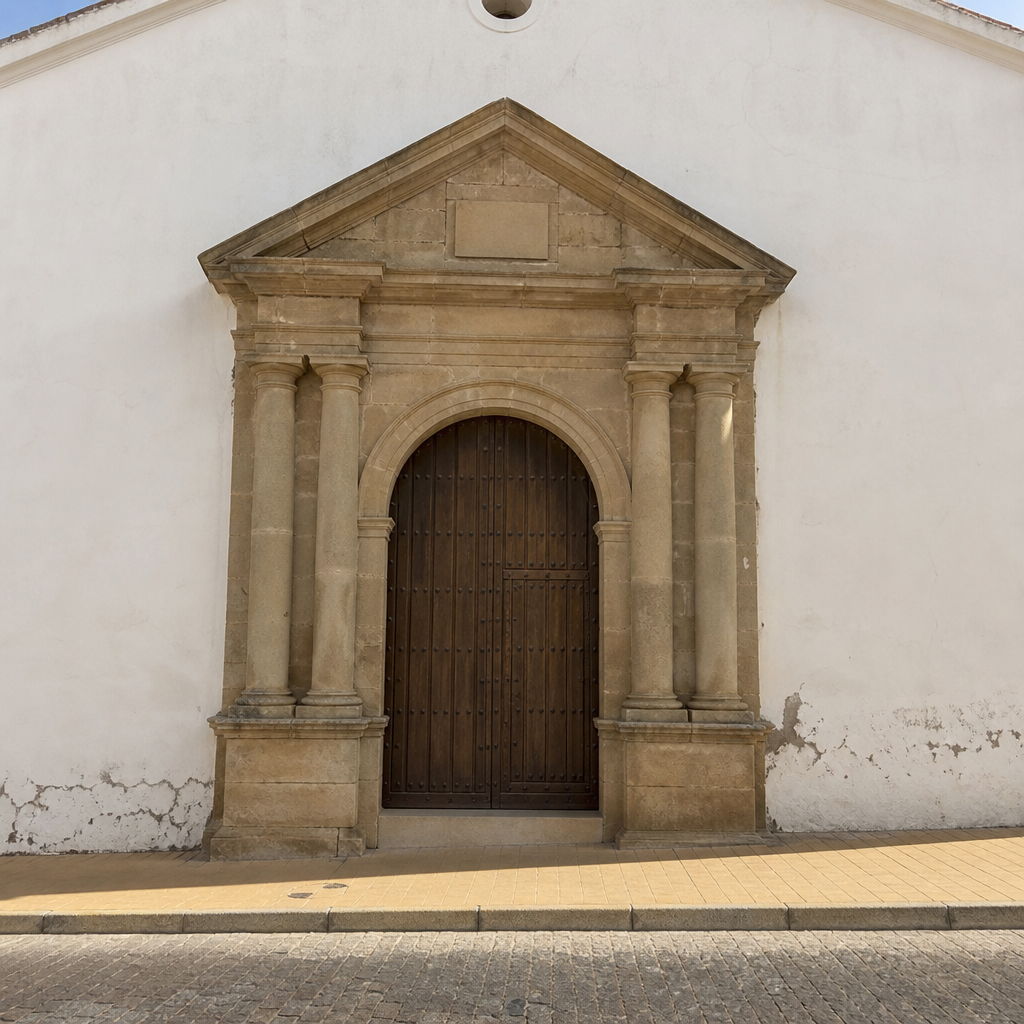 Portada meridional de la Iglesia de San Sebastián en Espiel