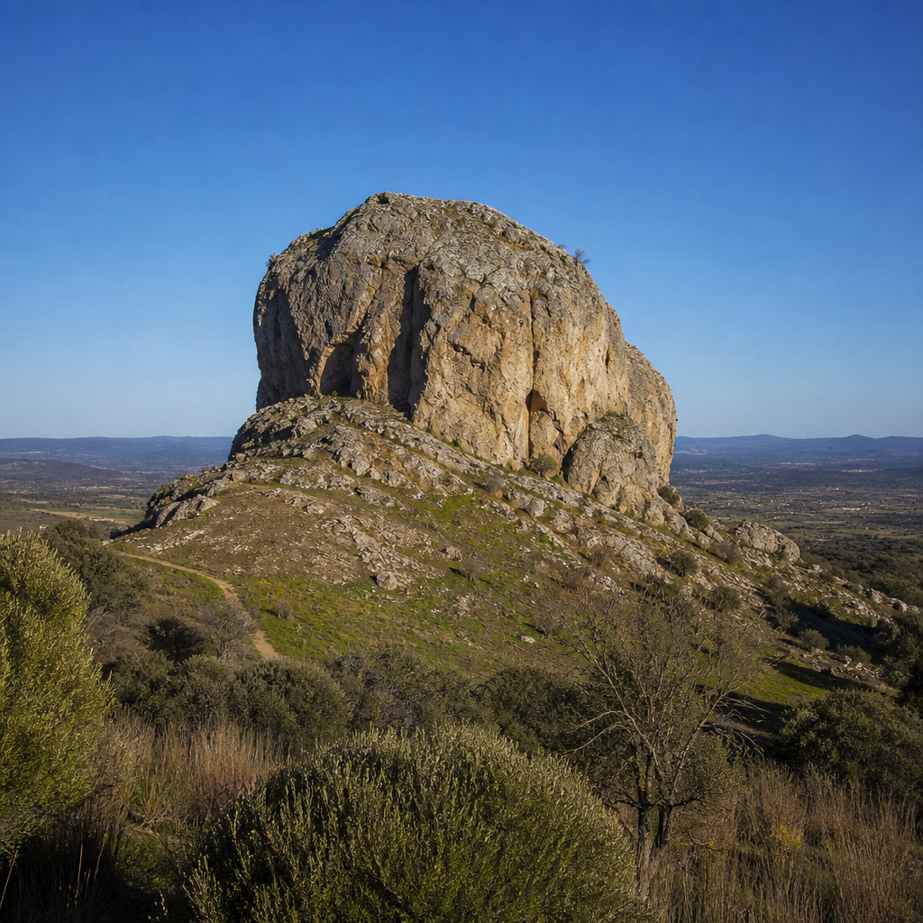 Peña Redonda completa, vista desde enfrente en el cerro.