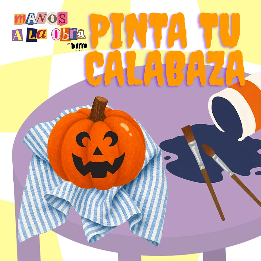 Recreación ilustrativa: Pinta y llévate tu calabaza de Halloween