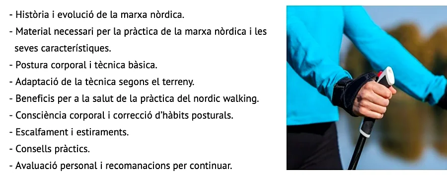 Recreación ilustrativa: Iniciación a la marcha nórdica en la Vall de Sant Daniel