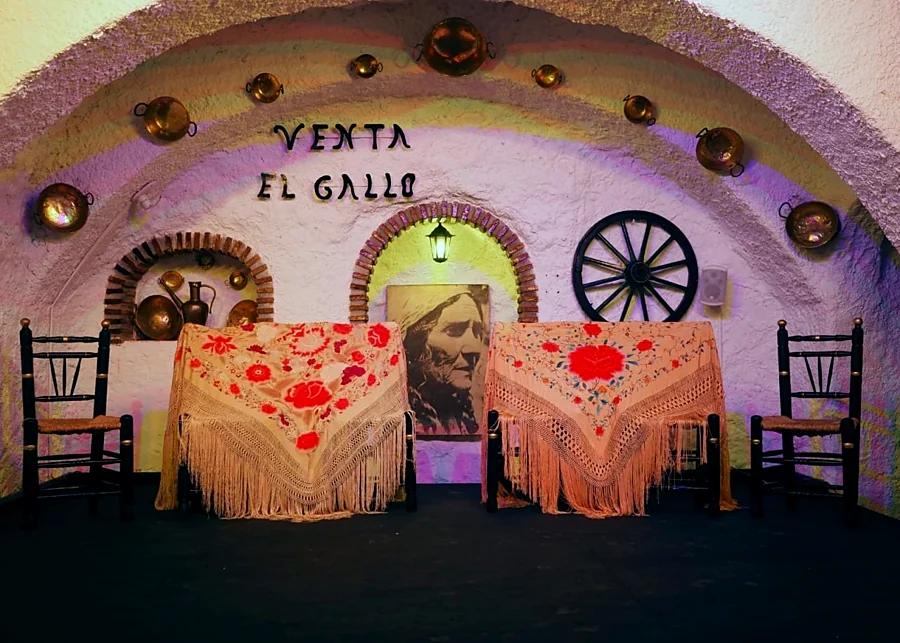 Recreación ilustrativa: Flamenco en directo en la cueva Venta del Gallo