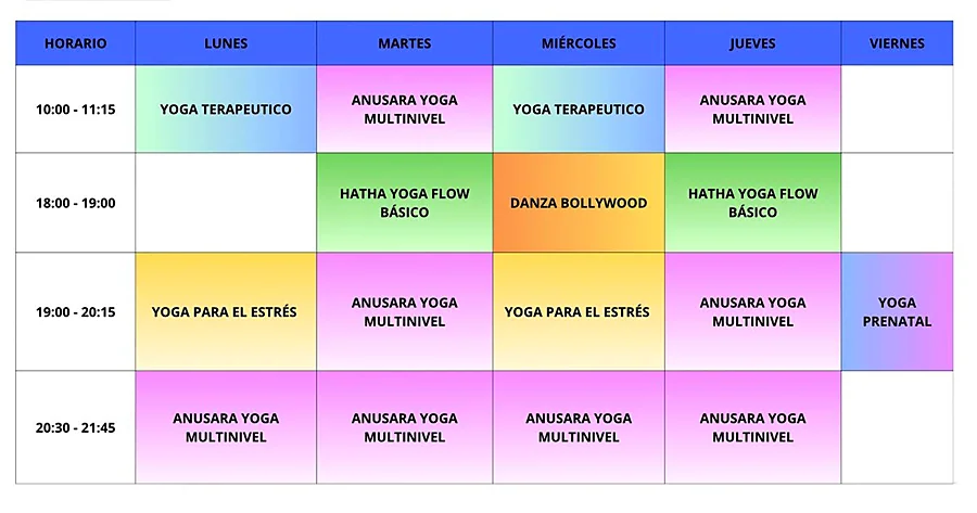 Recreación ilustrativa: Yoga multinivel, respiración y meditación