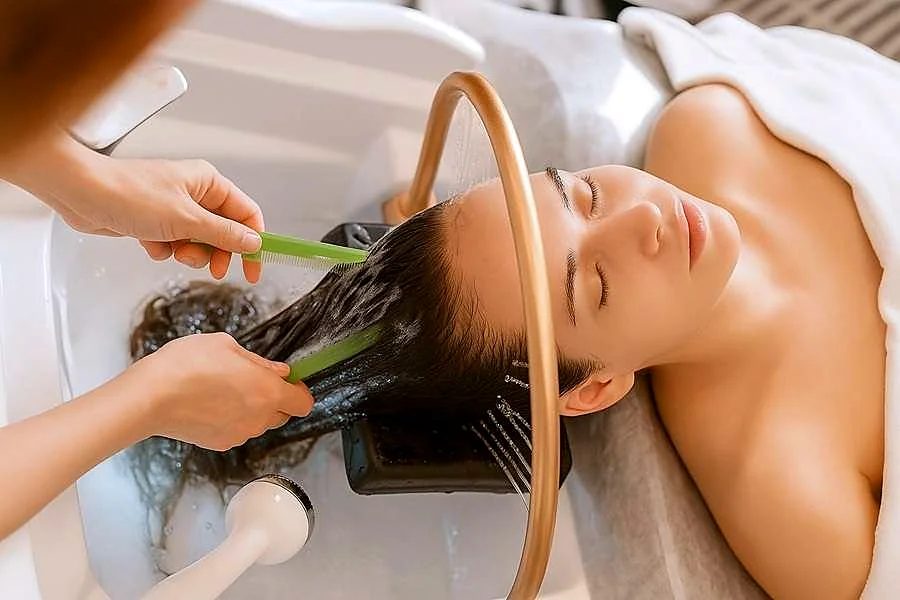 Recreación ilustrativa: Ritual de spa capilar japonés