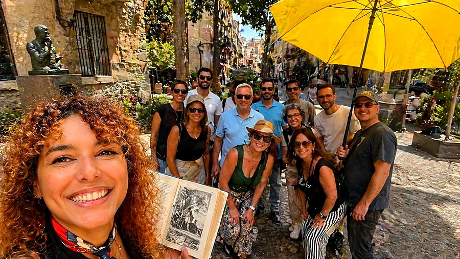 Recreación ilustrativa: Barrio de las Letras: Cervantes, Lope de Vega y Quevedo