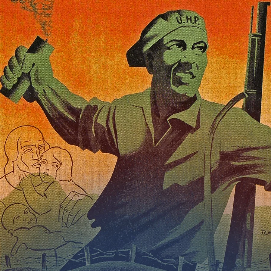 Recreación ilustrativa: La Revolución de 1934, por las calles de Oviedo