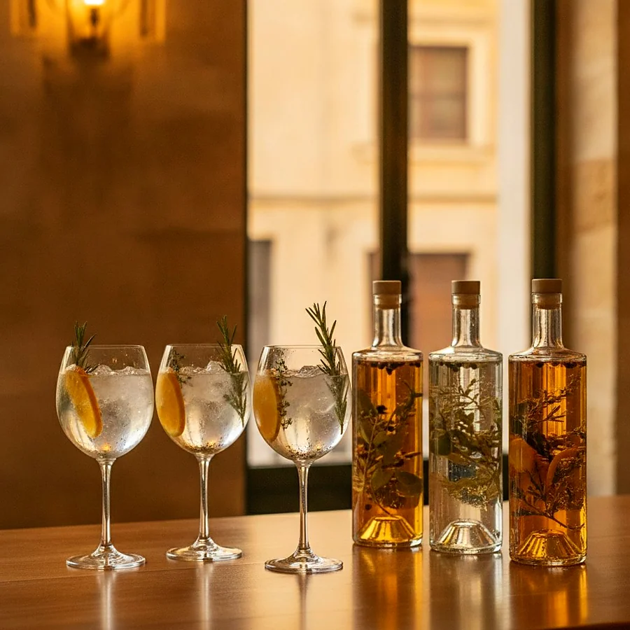 Recreación ilustrativa: Ginebras de Sóller y gin-tonic: cata mallorquina en Casa Roca
