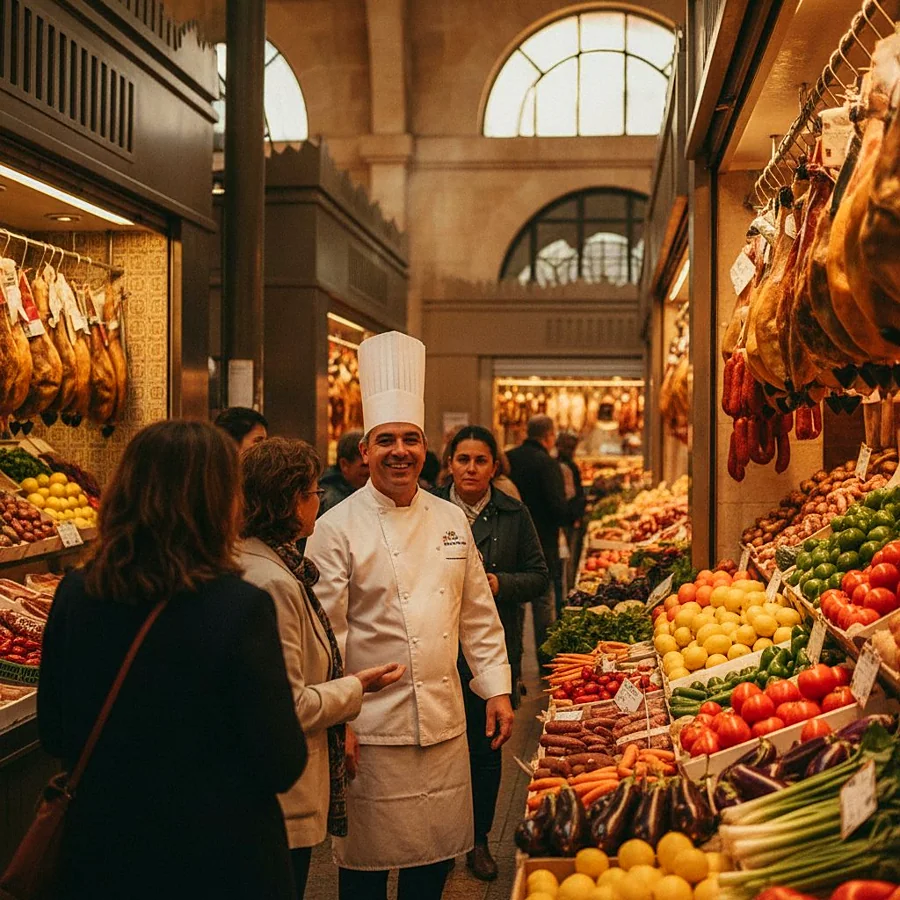 Recreación ilustrativa: Del Mercat de l’Olivar a la cocina: tapas mallorquinas con chef