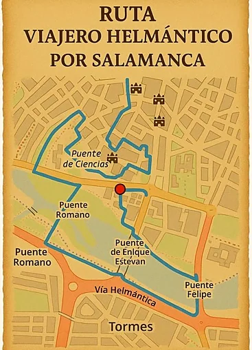 Recreación ilustrativa: Ruta en bicicleta por las orillas del Tormes