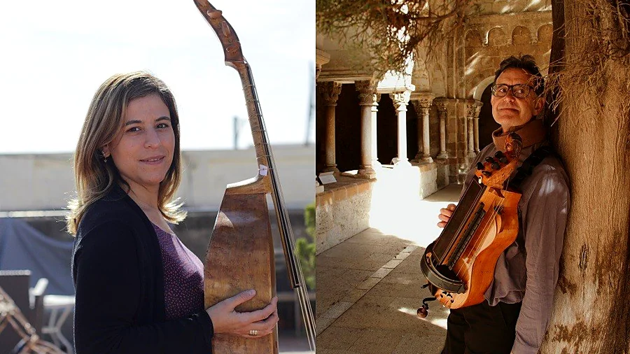 Recreación ilustrativa: Chorea Secundum Galliam: viola de roda y viola de gamba