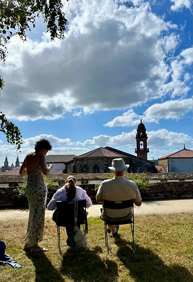 Recreación ilustrativa: Dibuja Santiago: taller al aire libre en la zona monumental