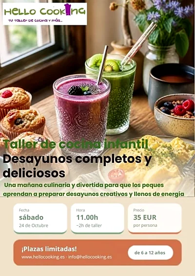 Recreación ilustrativa: Desayunos creativos: taller de cocina para niños