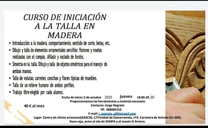 Recreación ilustrativa: Iniciación a la talla en madera con un maestro artesano