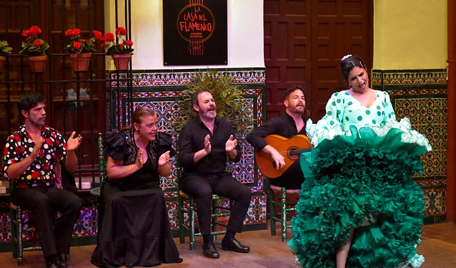 Recreación ilustrativa: Flamenco en vivo en el patio de una casa-palacio
