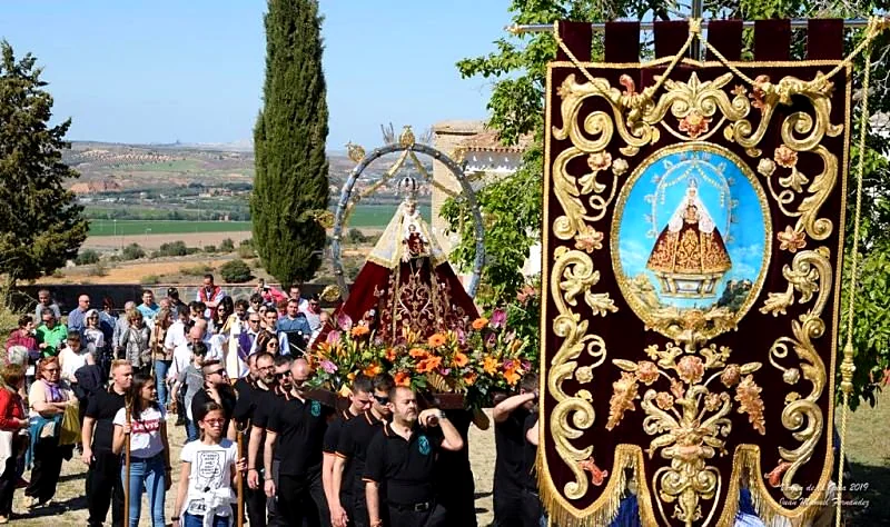 Recreación ilustrativa: Romería de la Virgen de la Guía, acceso a la ermita